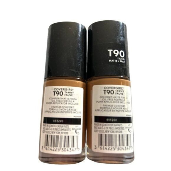Covergirl Trublend Foundation 12 Hour Matte/Mat 1oz Tawny Fauve T90 Lot 2 New - Picture 2 of 3